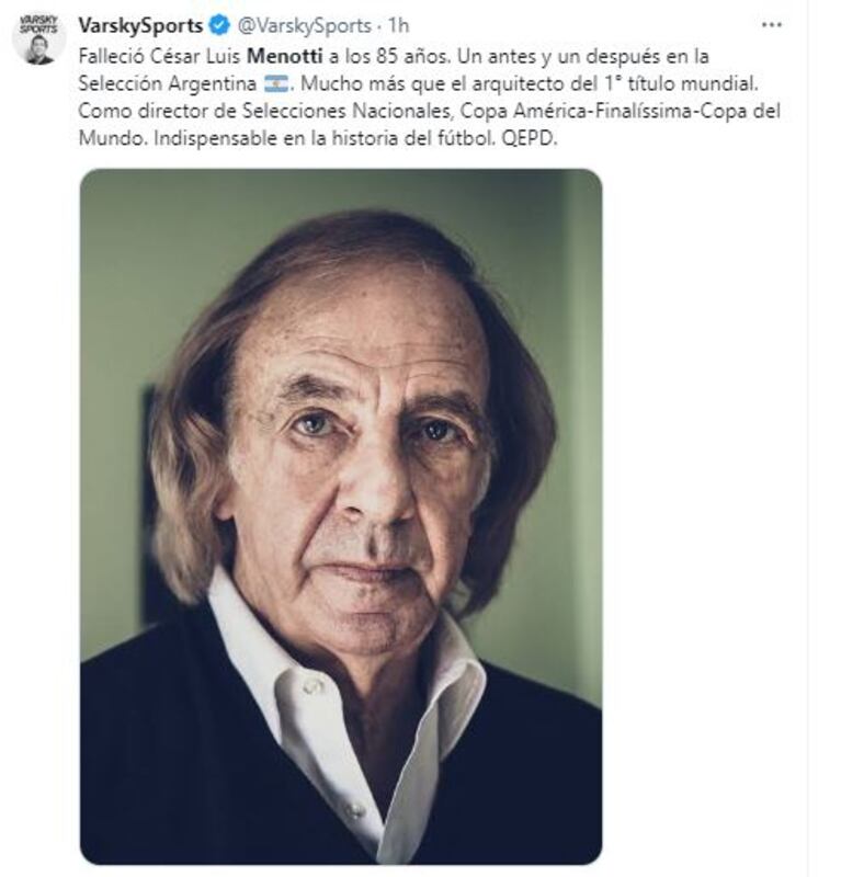 Los famosos despidieron a César Luis Menotti en las redes sociales