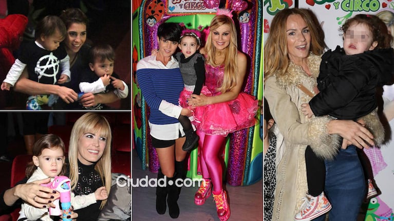 Los famosos disfrutaron con sus hijos de la vuelta de Panam al teatro (Foto: Movilpress)