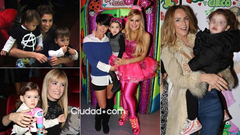 Los famosos disfrutaron con sus hijos de la vuelta de Panam al teatro (Foto: Movilpress)