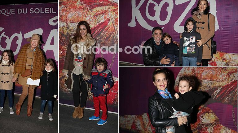 Los famosos en el Cirque Du Soleil. Fotos: Movilpress-Ciudad.com.