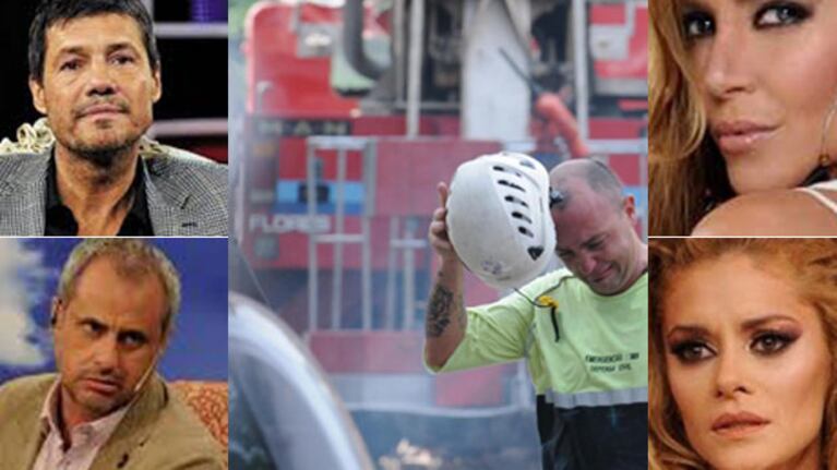 Los famosos reaccionaron en Twitter tras la tragedia de Barracas. (Fotos: TN.com.ar y Web)