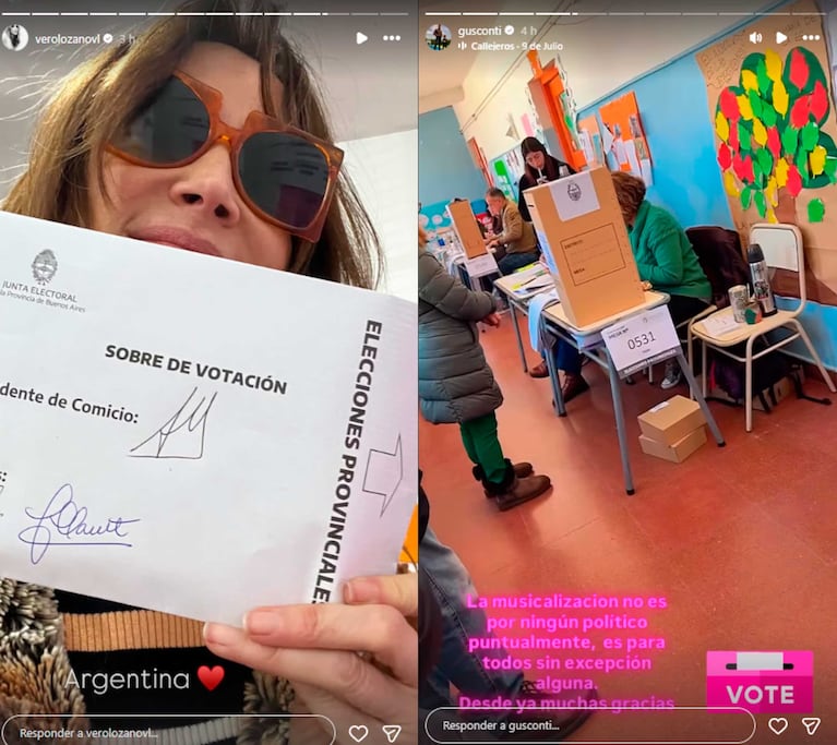Los famosos se mostraron votando en la provincia de Buenos Aires