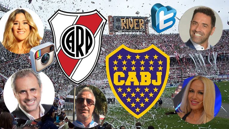Los famosos vibraron con el minuto a minuto de River-Boca: mirá sus fotos y mensajes. (Foto: Web)