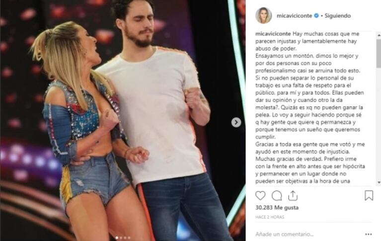 Los filosos palitos de Mica Viciconte a Laurita Fernández y Flor Peña, tras ser salvada en el Bailando