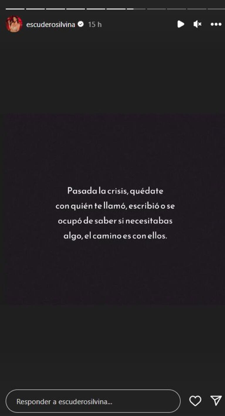 Los fuertes posteos de Silvina Escudero que generaron mucha preocupación: “Está pasando un momento delicado”