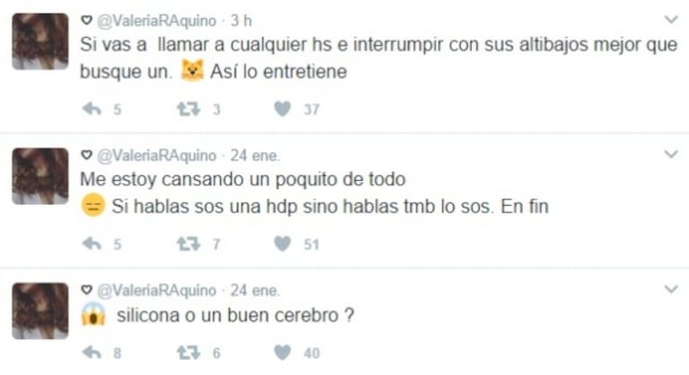 Los fuertes tweets de la ex de El Polaco luego de que el cantante y Silvina Luna blanquearan su romance: "¿Siliconas o un buen cerebro?"