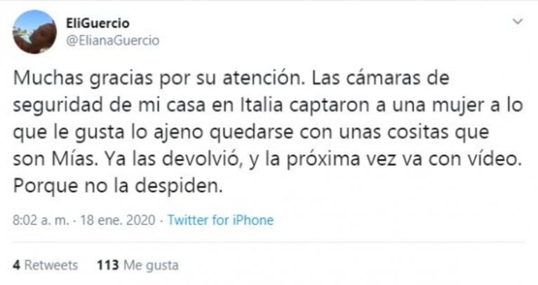 Los fuertes y enigmáticos mensajes de Eliana Guercio en Twitter: "Los que no me conocen, me van a conocer"