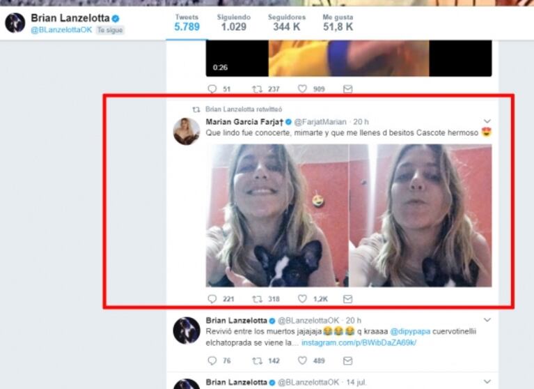 Los guiños 2.0 entre Brian Lanzelotta y Marian Farjat tras anunciar su quinta separación, tres meses atrás: ¿se reconciliarán?