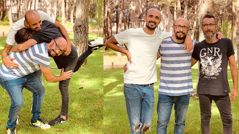 Los hermanos Pintos se divierten juntos.