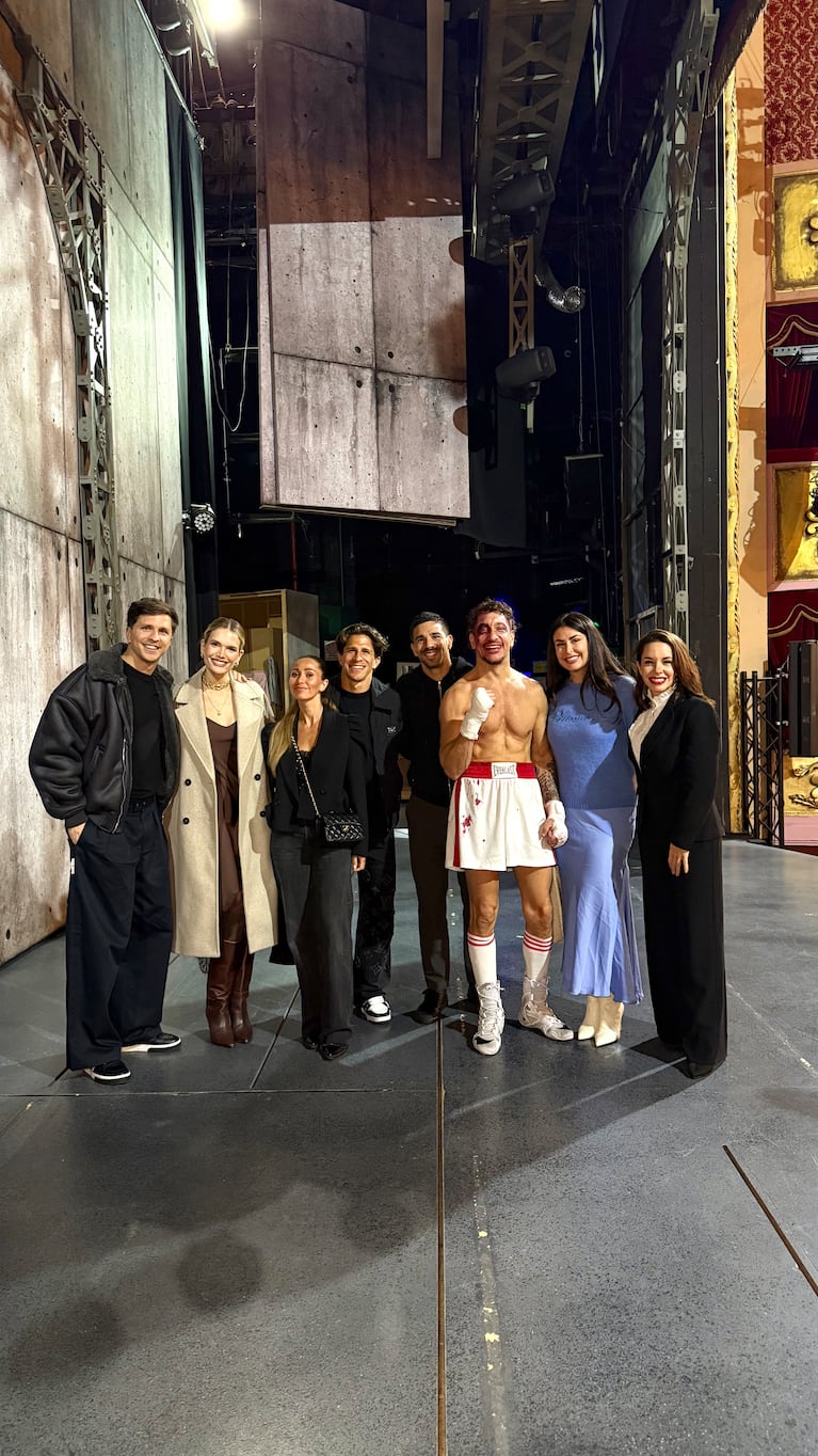Los hermanos Simeone fueron a ver Rocky con sus parejas. Foto: prensa