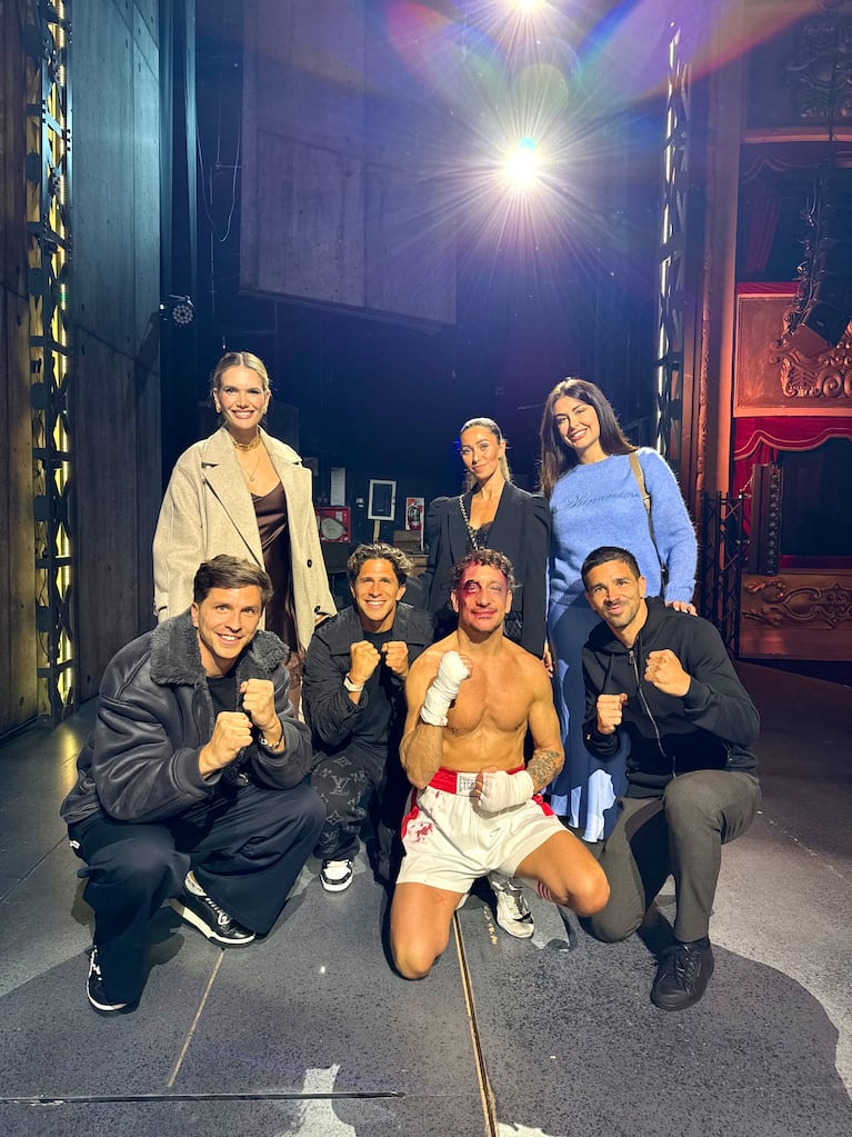 Los hermanos Simeone fueron a ver Rocky con sus parejas. Foto: prensa