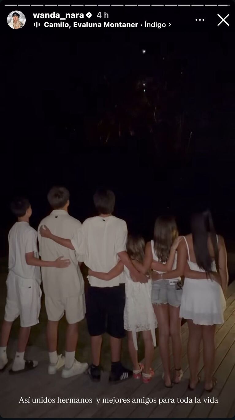 Los hijos de Wanda Nara celebraron el 2025 (Foto: Instagram/@wanda_nara).