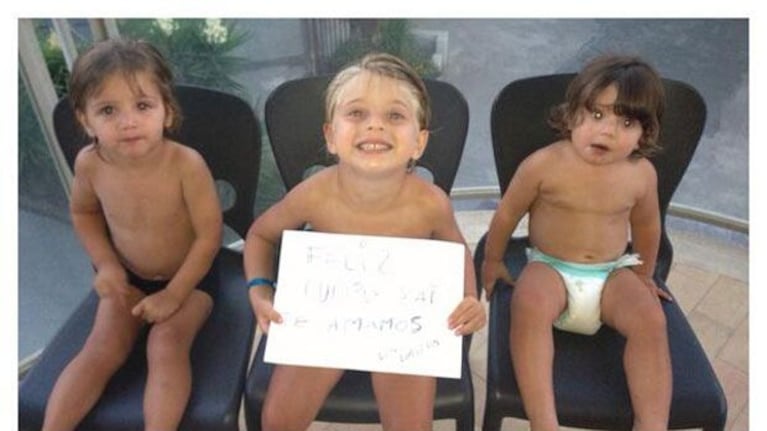 Los hijos de Wanda y un regalito muy tierno para su tía Zaira (Foto: Twitter).