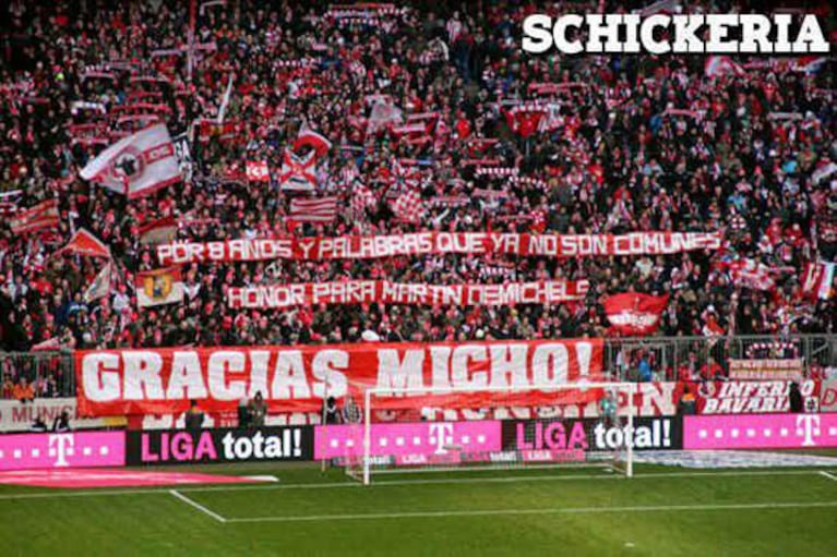 Los hinchas del Bayern y su reconocimiento para Martín (Foto: Twitter). 