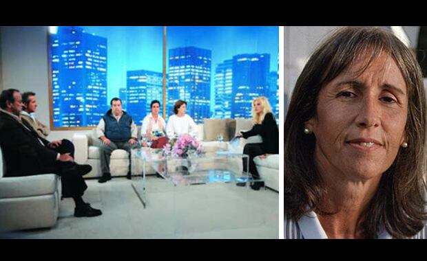 Los imputados por encubrimiento en el living blanco de la diva.