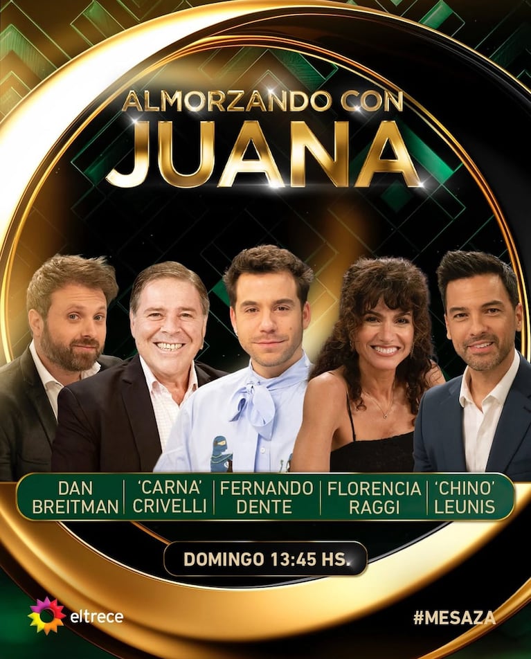 Los invitados de Almorzando con Juana del domingo 18 de mayo (Foto: Instagram/@lamesazarg).