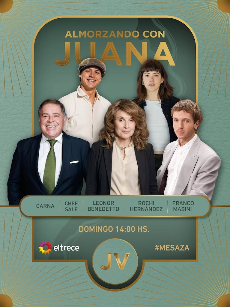 Los invitados de Almorzando con Juana del domingo 20 de septiembre del 2026 (Foto: captura de Instagram/@lamesazarg).