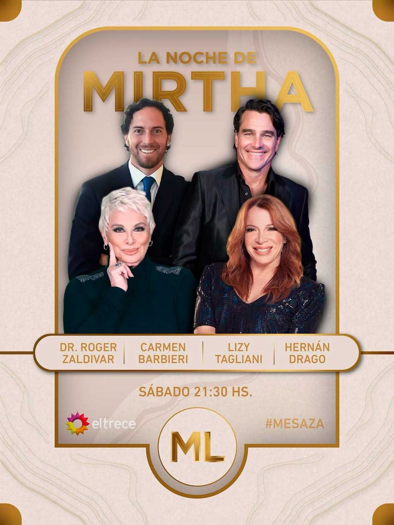 Los invitados de Mirtha Legrand del 28 de marzo de 2026 (Foto: Instagram @lamesazarg)