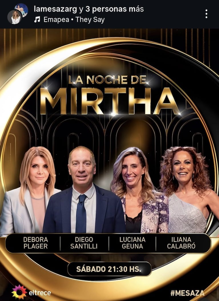 Los invitados de Mirtha Legrand del sábado 1 de noviembre del 2025 (Foto: captura de Instagram/@lamesazarg).