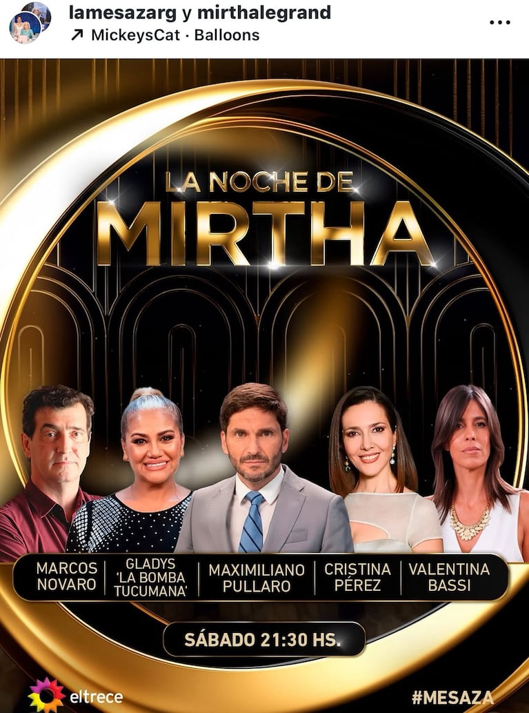 Los invitados de Mirtha Legrand del sábado 11 de octubre (Foto: Instagram)