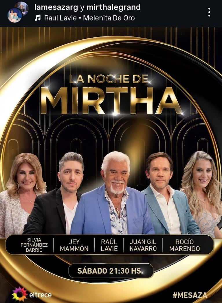 Los invitados de Mirtha Legrand del sábado 16 de agosto (Foto: Instagram/@lamesazarg).