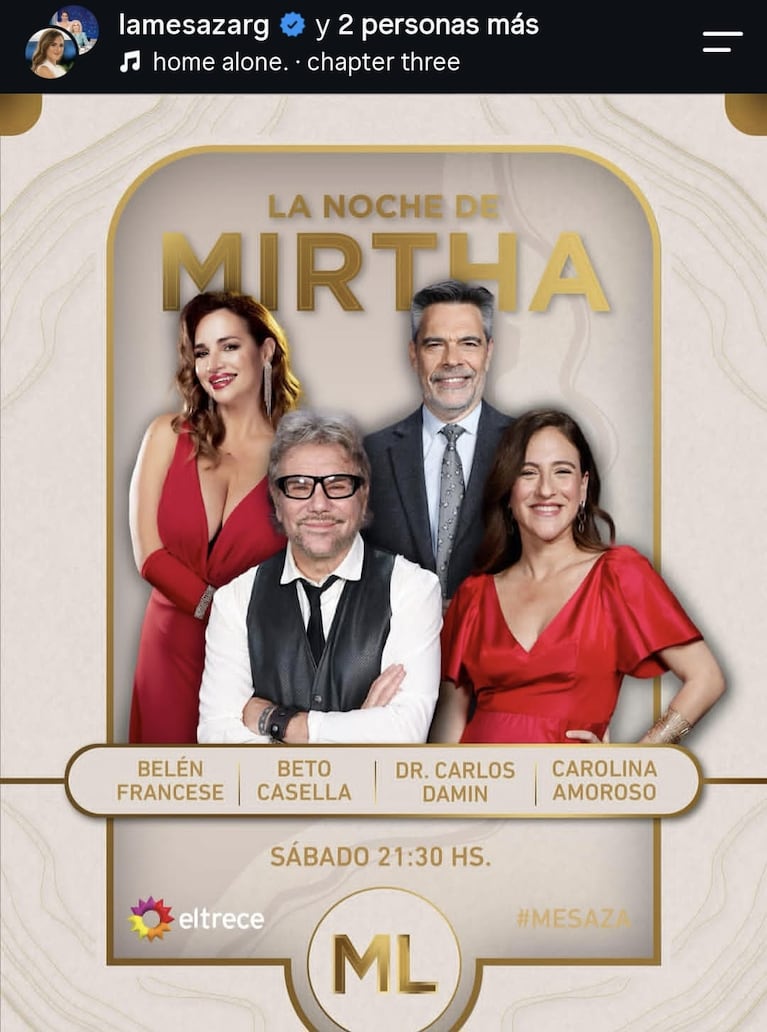 Los invitados de Mirtha Legrand del sábado 22 de agosto del 2026 (Foto: captura de @lamesazarg).