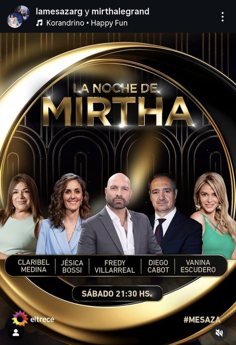 Los invitados de Mirtha Legrand del sábado 30 de agosto (Foto: captura de Instagram/@lamesazarg).