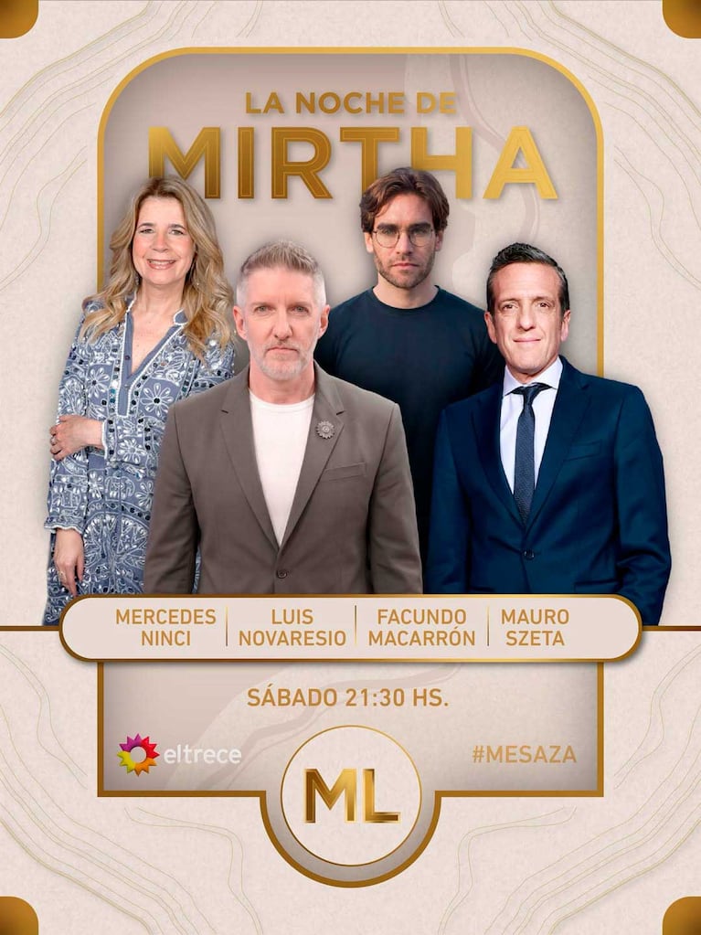 Los invitados de Mirtha Legrand del sábado 6 de junio de 2026 (Foto: Instagram @lamesazarg.)