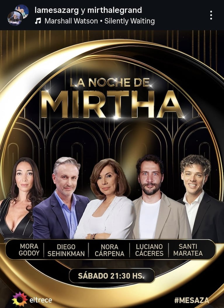 Los invitados de Mirtha Legrand del sábado 6 de septiembre (Foto: captura de Instagram/@lamesazarg).