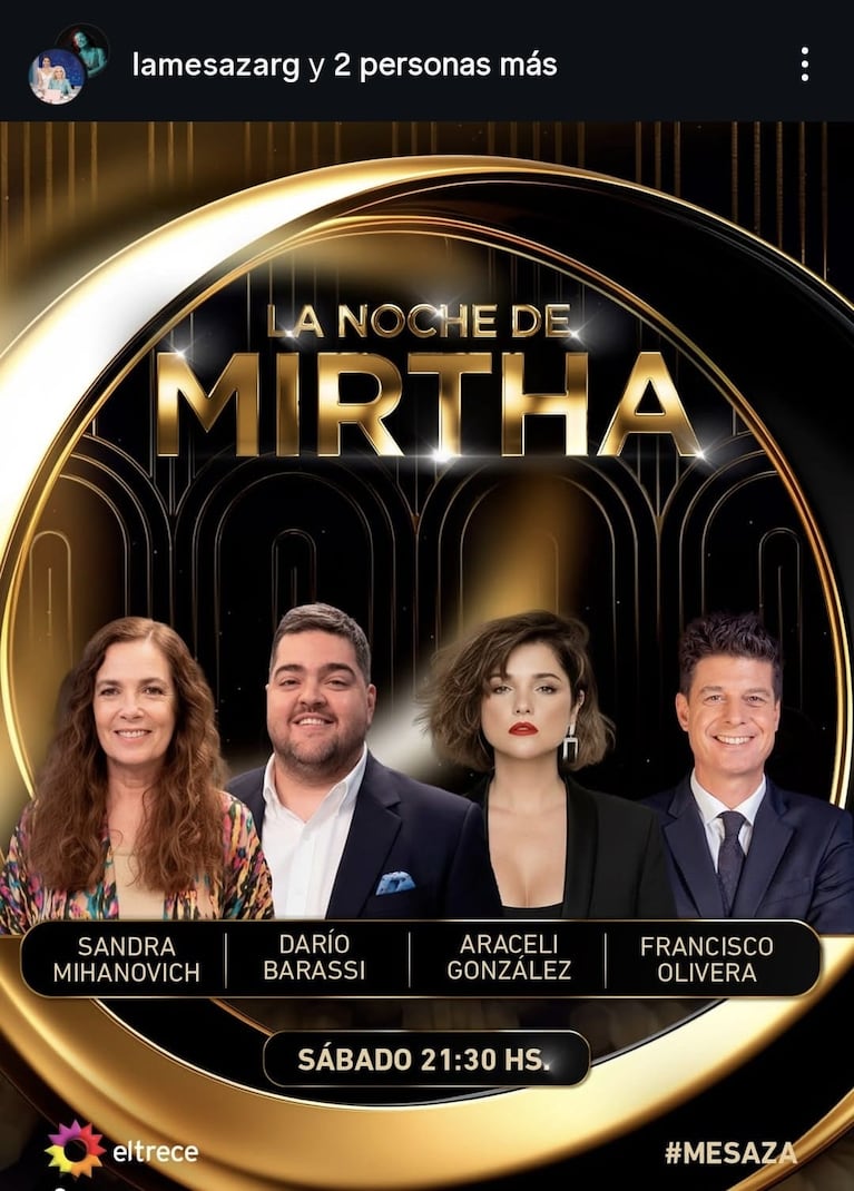 Los invitados de Mirtja Legrand del sábado 13 de diciembre (Foto: Instagram/@lamesazarg).