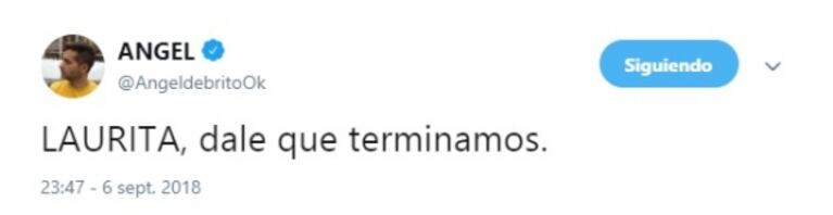 Los irónicos tweets de De Brito mientras Laurita Fernández se emocionaba con el debut de su mamá en ShowMatch