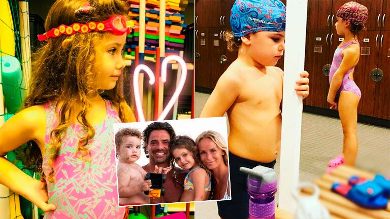 Los looks acuáticos de los hijos de Sabrina Rojas y Luciano Castro para meterse a la pile: Les encanta nadar