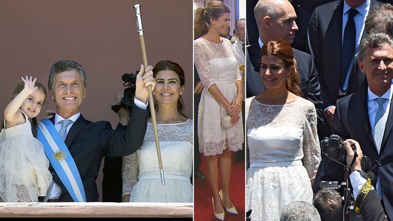 Los looks de Juliana Awada, Mauricio Macri y Antonia. Fotos: AFP y Web.
