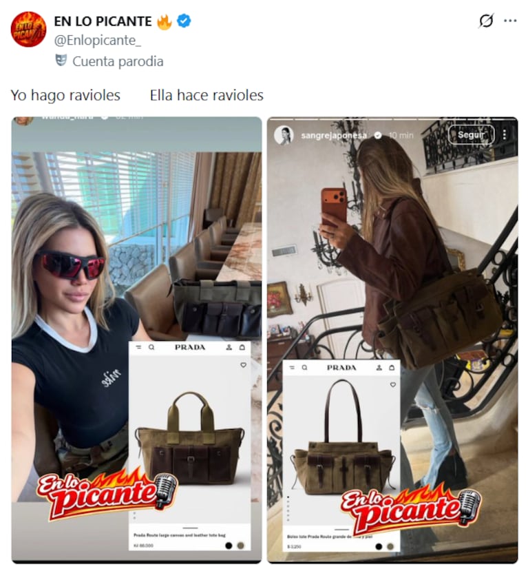 Los looks gemelos de Wanda Nara y la China Suárez (Foto: captura de X/@enlopicante_).