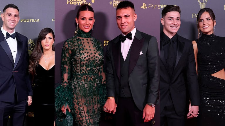 Los looks total black de Lautaro Martínez, Dibu Martínez y Julián Álvarez en el Balón de Oro 2023