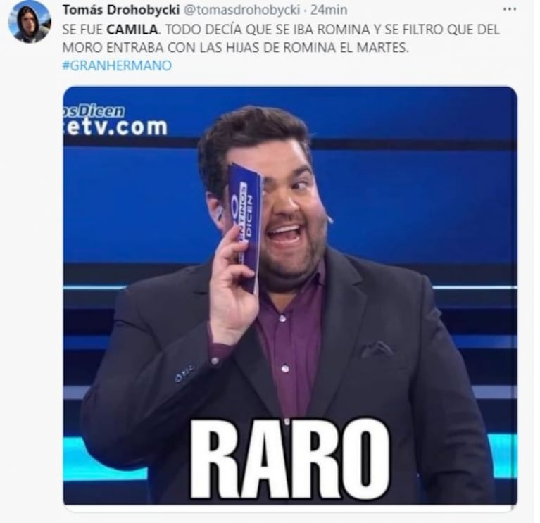 Los mejores memes de Camila eliminada de Gran Hermano