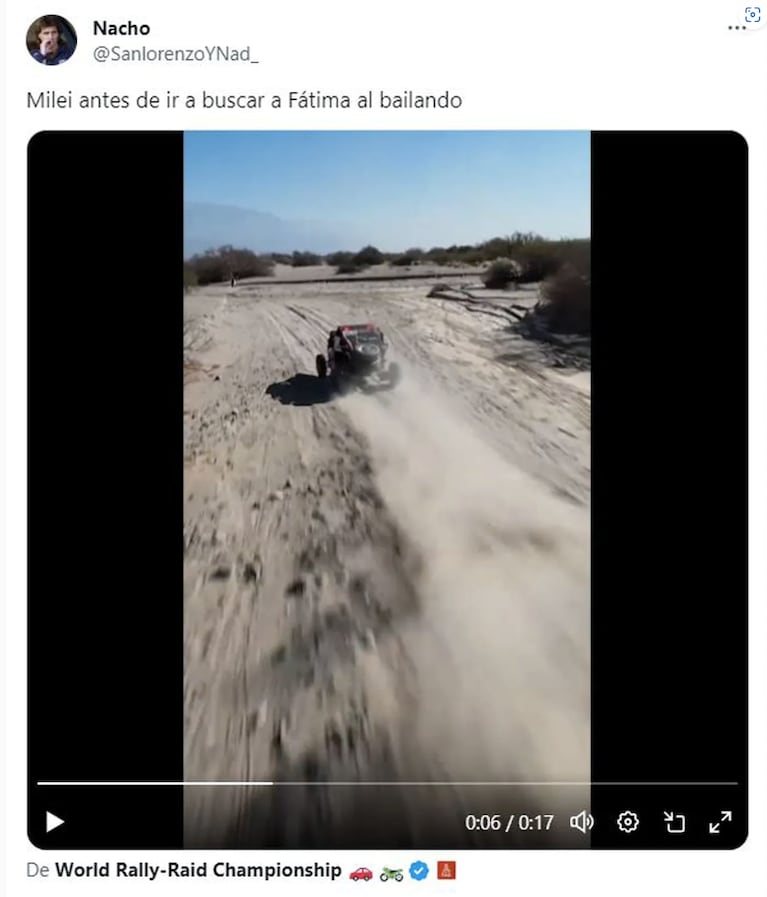Los mejores memes de Javier Milei y su auto sucio, tras haber ido a buscar a Fátima Flórez al Bailando 2023