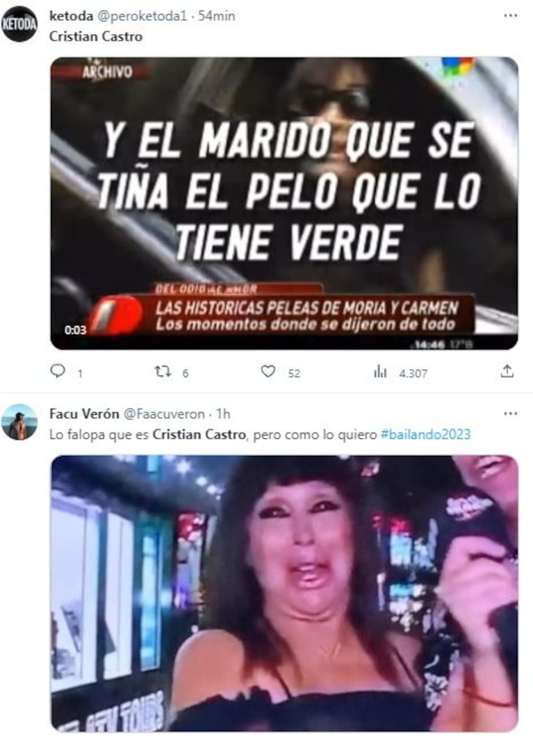 Los memes de Cristian Castro en Bailando 2023 (Foto: Twitter)