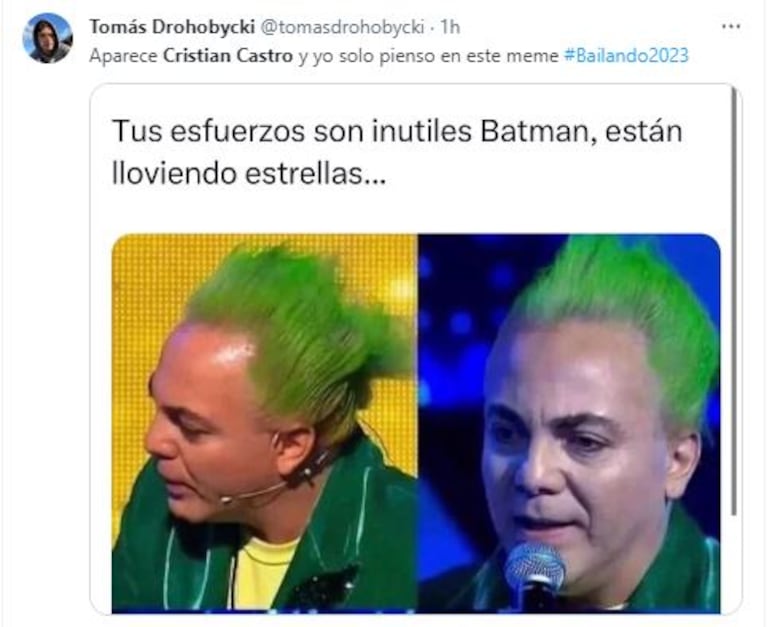 Los memes de Cristian Castro en Bailando 2023 (Foto: Twitter)