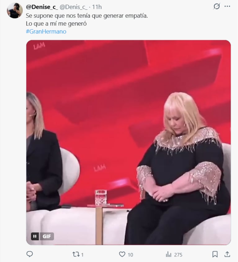 Los memes de la previa de la final de la Gran Hermano Generación Dorada (Foto: captura de X).