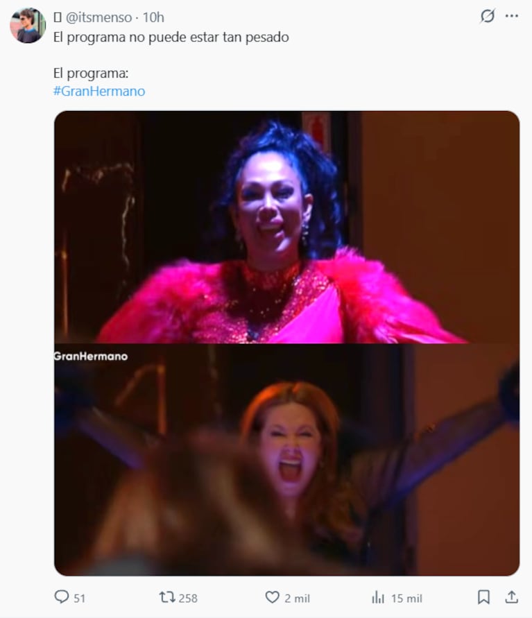 Los memes de la previa de la final de la Gran Hermano Generación Dorada (Foto: captura de X).