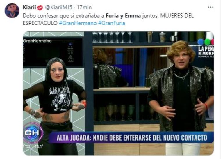Los memes de la reconciliación de Furia 
 y Emma en Gran Hermano (Foto: Twitter / X)