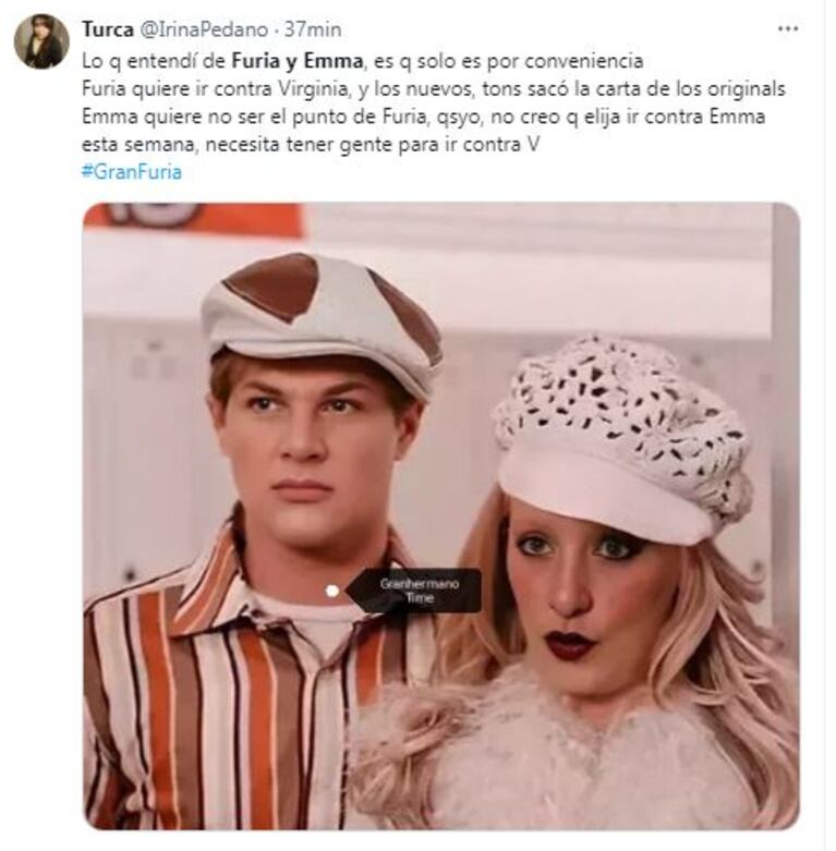 Los memes de la reconciliación de Furia 
 y Emma en Gran Hermano (Foto: Twitter / X)