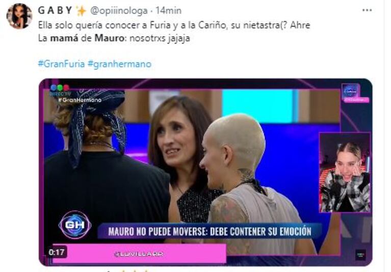 Los memes de la visita de la mamá de Mauro a la casa de Gran Hermano (Foto: Twitter / X)