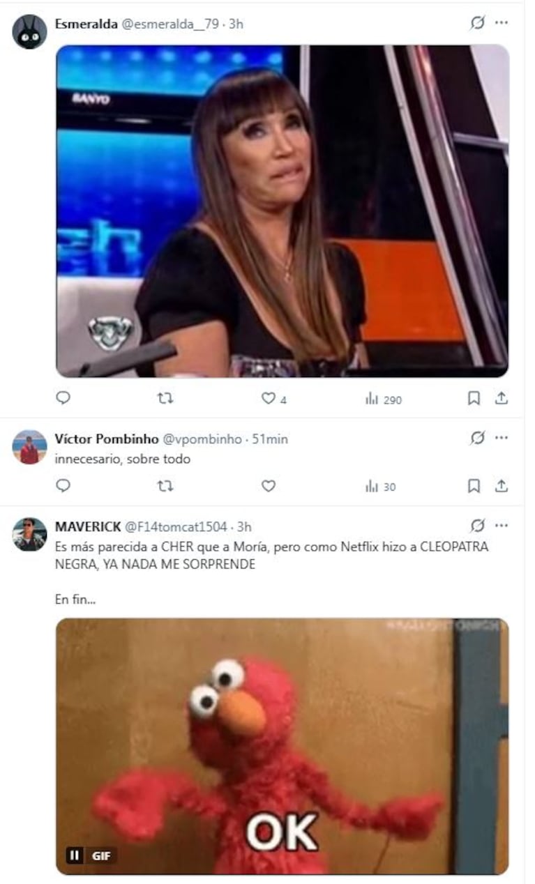 Los memes de las fotos de Cecilia Roth como Moria Casán (Foto: Twitter / X)