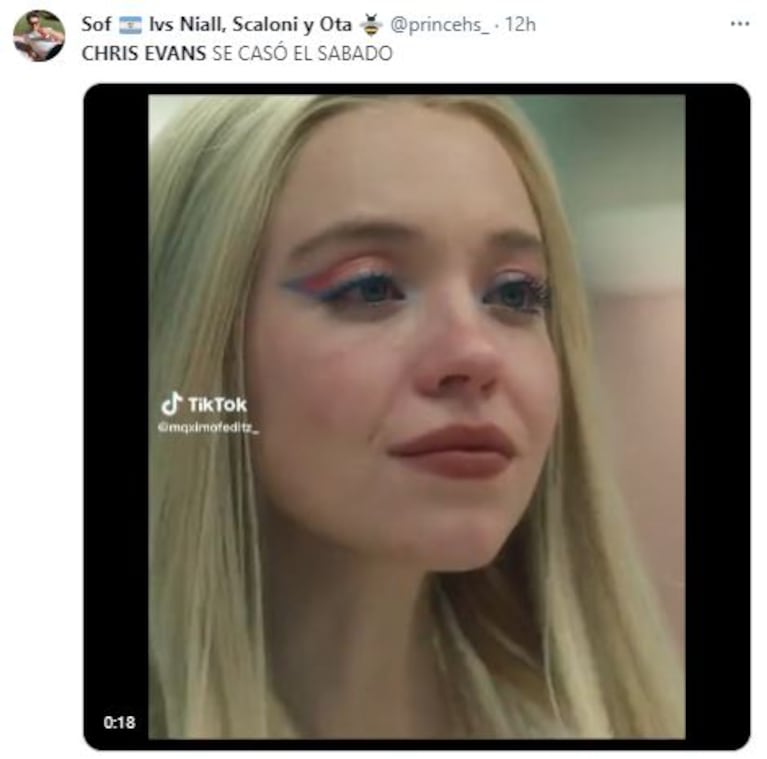 Los memes del casamiento de Chris Evans y Alba Baptista (Foto: Twitter)