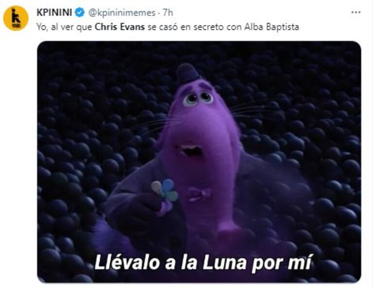 Los memes del casamiento de Chris Evans y Alba Baptista (Foto: Twitter)