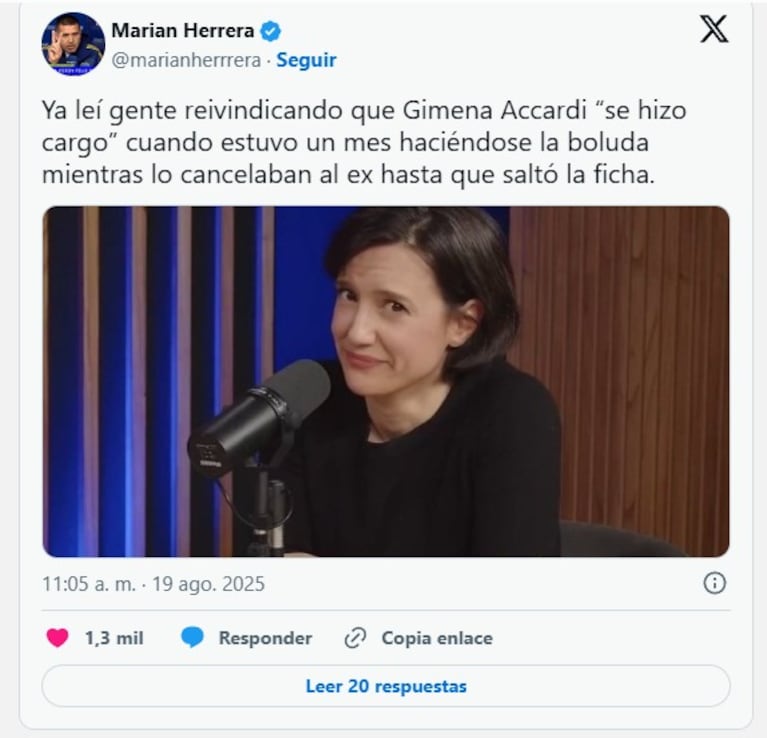 Los memes explotaron tras la confesión de Gimena Accardi sobre su infidelidad a Nicolás Vázquez. Crédito: X