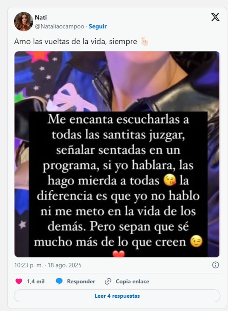 Los memes explotaron tras la confesión de Gimena Accardi sobre su infidelidad a Nicolás Vázquez. Crédito: X