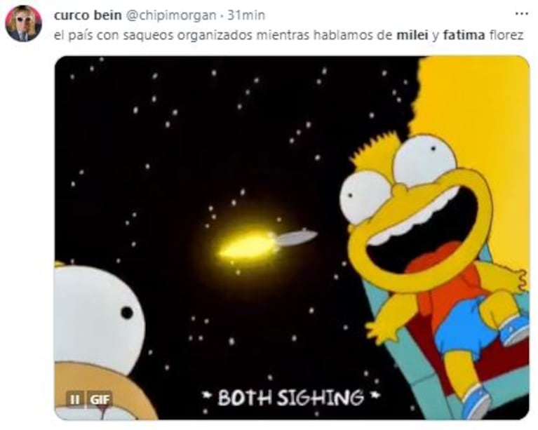 Los memes Javier Milei y Fátima Florez (fotos: Twitter)